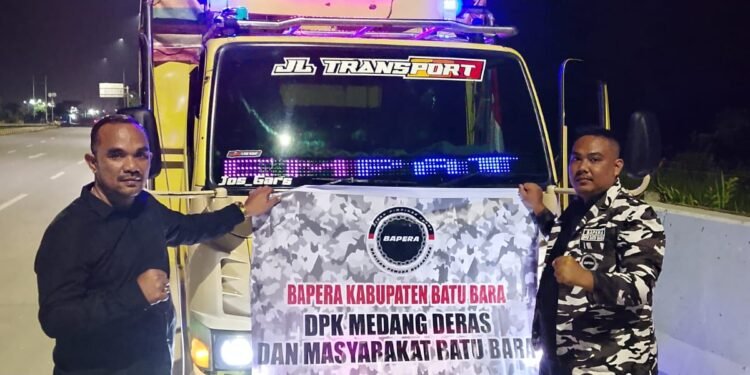 DPD Bapera Batubara Lepas Bantuan Masyarakat ke Aceh melalui DPK Medang Deras