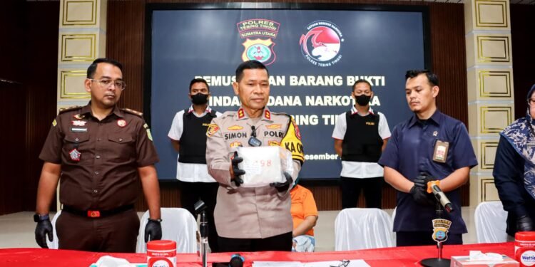 Kapolres Tebing Tinggi Pimpin Pemusnahan 1 Kg Sabu, Tegaskan Perang Total Narkoba