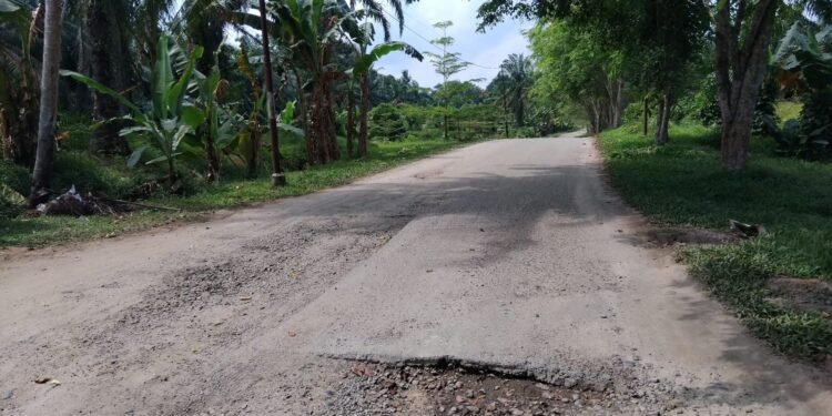 Jalan Menuju Kantor Bupati Batubara Gelap dan Berlubang, Keselamatan Dipertaruhkan