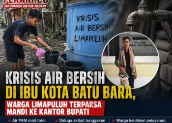 Krisis Air Bersih di Ibu Kota Batu Bara, Warga Limapuluh Terpaksa Mandi ke Kantor Bupati