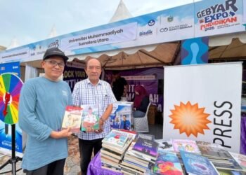 Syaiful Syafri Apresiasi UMSU Press di Gebyar Expo Hardiknas 2026, Buku Karya Penulis Sumut Diserbu Pengunjung