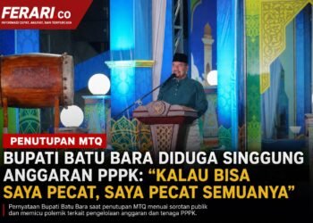 Penutupan MTQ, Bupati Batu Bara Diduga Singgung Anggaran PPPK: “Kalau Bisa Saya Pecat, Saya Pecat Semuanya”