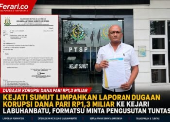 Kejati Sumut Limpahkan Laporan Dugaan Korupsi Dana PARI Rp1,3 Miliar ke Kejari Labuhanbatu, FORMATSU Minta Pengusutan Tuntas