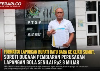 FORMATSU Laporkan Bupati Batu Bara ke Kejati Sumut, Soroti Dugaan Pembiaran Perusakan Lapangan Bola Senilai Rp2,8 Miliar