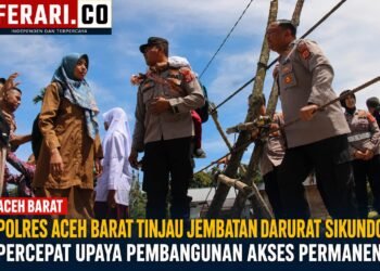 Polres Aceh Barat Tinjau Jembatan Darurat Sikundo, Percepat Upaya Pembangunan Akses Permanen