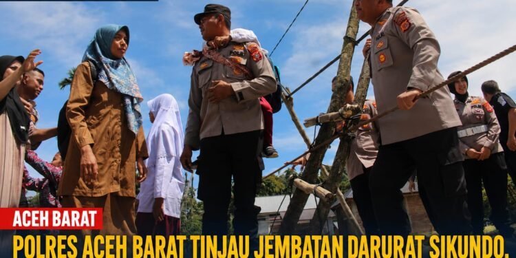 Polres Aceh Barat Tinjau Jembatan Darurat Sikundo, Percepat Upaya Pembangunan Akses Permanen
