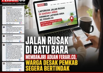 Jalan Rusak di Batu Bara Membanjiri Aduan Ferari.co, Warga Desak Pemkab Segera Bertindak