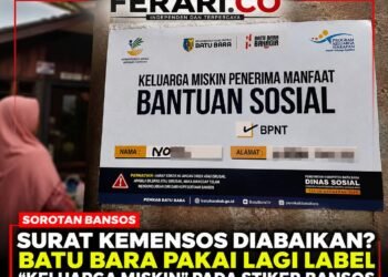 Surat Kemensos Diabaikan? Batu Bara Pakai Lagi Label “Keluarga Miskin” pada Stiker Bansos
