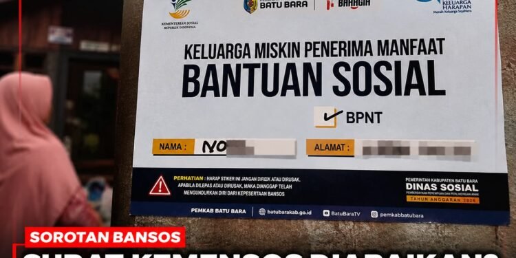 Surat Kemensos Diabaikan? Batu Bara Pakai Lagi Label “Keluarga Miskin” pada Stiker Bansos