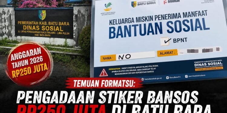 Temuan FORMATSU: Pengadaan Stiker Bansos Rp250 Juta di Batu Bara Diduga Tak Sesuai Kebutuhan