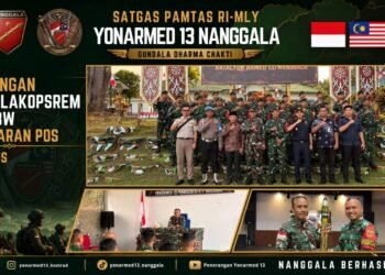 Dankolakopsrem 121/ABW Tinjau Pos Satgas Pamtas Yonarmed 13/Nanggala, Perkuat Kesiapsiagaan di Perbatasan RI-Malaysia