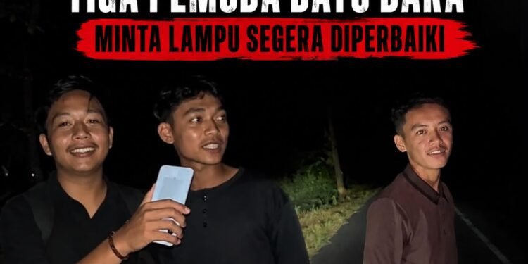 Jalan Lima Puluh–Simpang Dolok Gelap Gulita, Tiga Pemuda Batu Bara Minta Lampu Segera Diperbaiki
